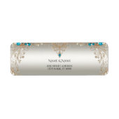 Verfraaien Gold Blue Stones Retouradres Label (Voorkant)