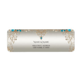 Verfraaien Gold Blue Stones Retouradres Label