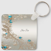 Verfraaien Gold Blue Stones Sleutelhanger (Achterkant)