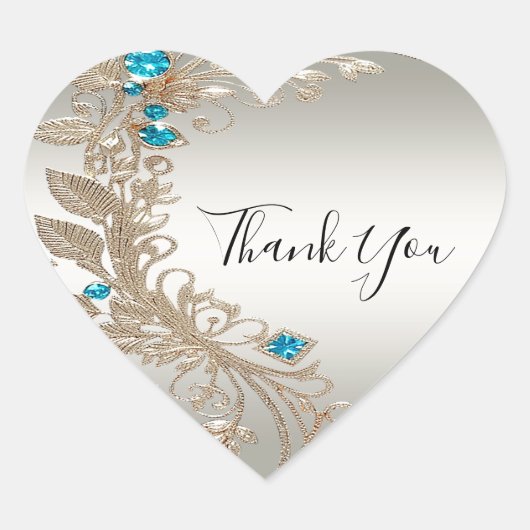 Verfraaien Gold Blue Stones Sticker (Voorkant)