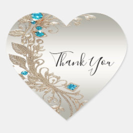 Verfraaien Gold Blue Stones Sticker