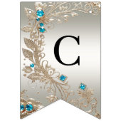 Verfraaien Gouden Blauwe Stenen Bunting Vlag Vlaggetjes (Eerste vlag)