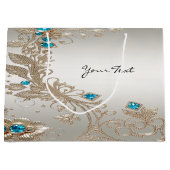 Verfraaien Gouden Blauwe Stenen Cadeautas (Voorkant)