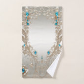 Verfraaien Gouden Blauwe Stenen Handdoek Set (Handdoek)