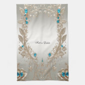 Verfraaien Gouden Blauwe Stenen Keukenhanddoeken (Verticaal)