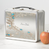 Verfraaien Gouden Blauwe Stenen Lunchbox (In situ)