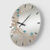 Verfraaien Gouden Blauwe Stenen Muur Klok (Hoek)