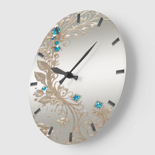 Verfraaien Gouden Blauwe Stenen Muur Klok (Hoek)