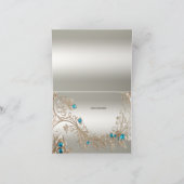 Verfraaien van gouden blauwe stenen bedankkaart (Binnen)