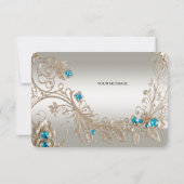 Verfraaien van gouden blauwe stenen bedankkaart (Achterkant)