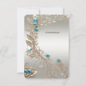 Verfraaien van gouden blauwe stenen bedankkaart (Achterkant)