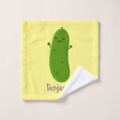 Verfris de gelukkige illustratie van de cartoon pi bad handdoek (Wasdoekje)