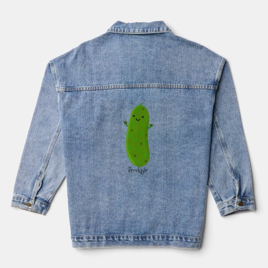 Verfris de gelukkige illustratie van de cartoon pi denim jacket (Achterkant)