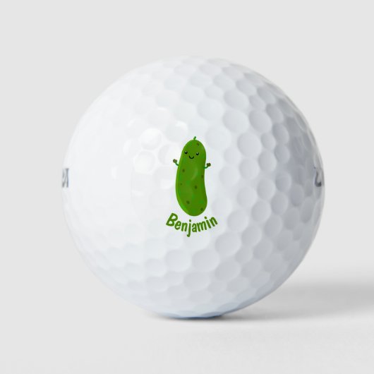 Verfris de gelukkige illustratie van de cartoon pi golfballen (Voorkant)
