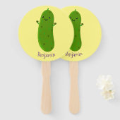 Verfris de gelukkige illustratie van de cartoon pi handwaaier (Voorkant en achterkant)