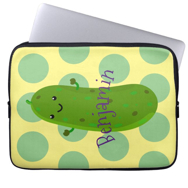 Verfris de gelukkige illustratie van de cartoon pi laptop sleeve (Voorkant)