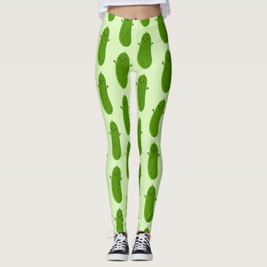 Verfris de gelukkige illustratie van de cartoon pi leggings (Voorkant)