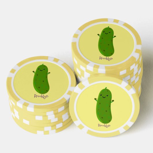 Verfris de gelukkige illustratie van de cartoon pi poker chips (Opstapeling)