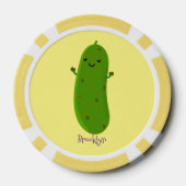 Verfris de gelukkige illustratie van de cartoon pi poker chips (Achterkant)