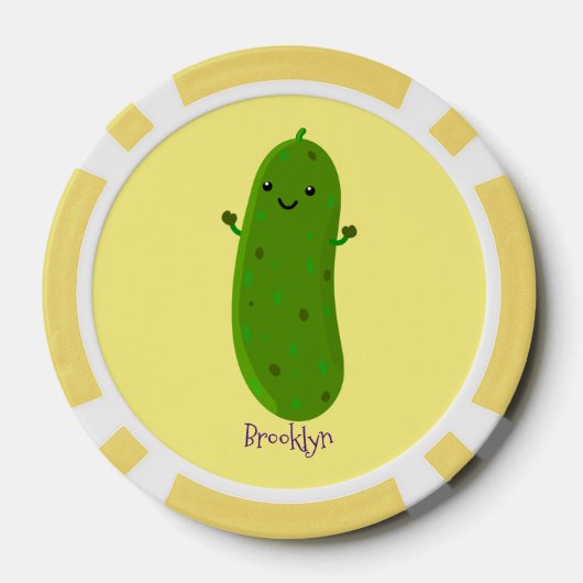 Verfris de gelukkige illustratie van de cartoon pi poker chips (Achterkant)