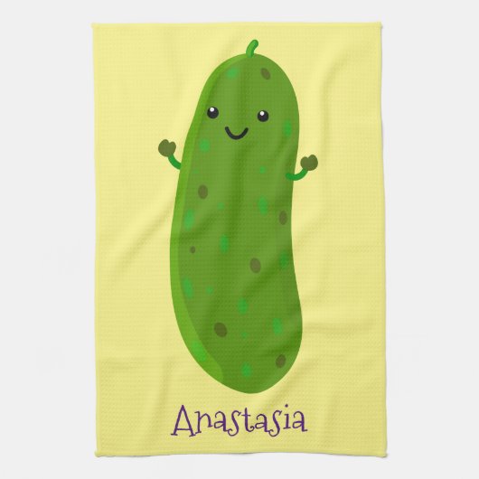 Verfris de gelukkige illustratie van de cartoon pi theedoek (Verticaal)