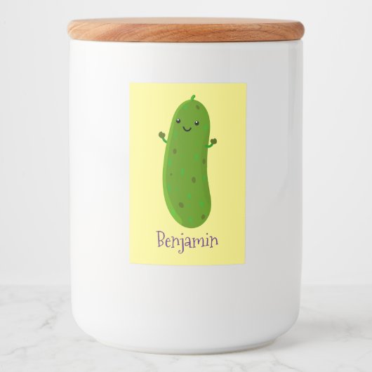 Verfris de gelukkige illustratie van de cartoon pi voedselcontainer etiket (Voorkant)