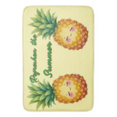 Verfris De Zomer Gelukkig Ananas Badmat (Voorkant Verticaal)