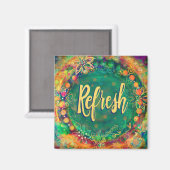 Verfris  Leuk Inspirerende Floral Inspirivity Magneet (Voorkant / Achterkant)