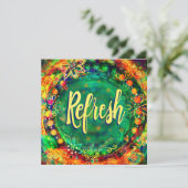  Verfrissen Groen Inspirerend Boho Floral Bedankkaart (Staand voorkant)