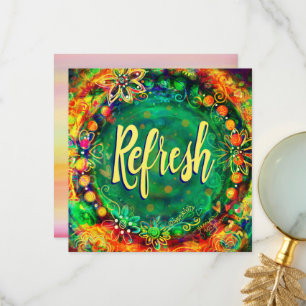 Verfrissen Groen Inspirerend Boho Floral Bedankkaart