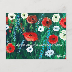 Verfrissend bloemig bloemveldacryl voor haar briefkaart