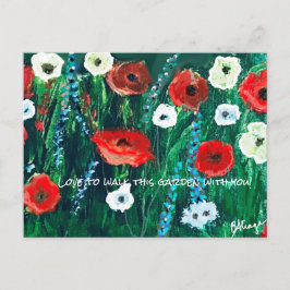 Verfrissend bloemig bloemveldacryl voor haar briefkaart