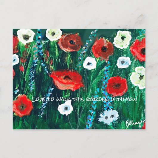 Verfrissend bloemig bloemveldacryl voor haar briefkaart (Voorkant)