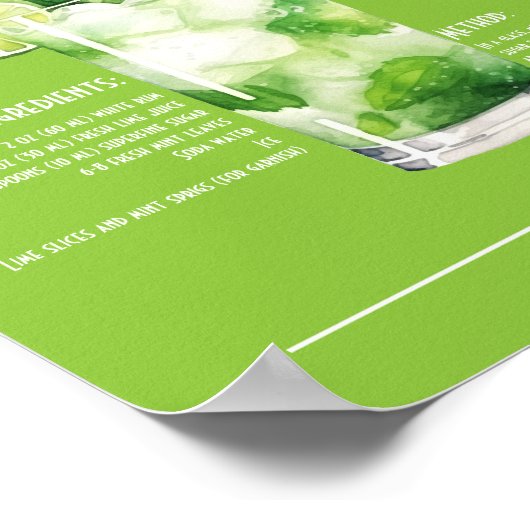 Verfrissend Mojito Recept Poster (Hoek)