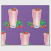 Verfrissende Berry Smoothie Roze Drink Cadeaupapier (Vlak)