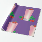 Verfrissende Berry Smoothie Roze Drink Cadeaupapier (Uitgerold)