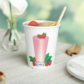 Verfrissende Berry Smoothie Roze Drink Papieren Bekers