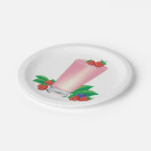 Verfrissende Berry Smoothie Roze Drink Papieren Bordje (Gekanteld)