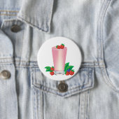 Verfrissende Berry Smoothie Roze Drink Ronde Button 7,6 Cm (In situ)