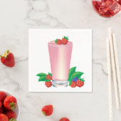 Verfrissende Berry Smoothie Roze Drink Servet (Insitu)