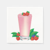 Verfrissende Berry Smoothie Roze Drink Servet (Voorkant)