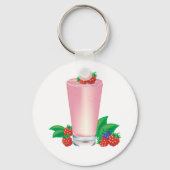 Verfrissende Berry Smoothie Roze Drink Sleutelhanger (Voorkant)