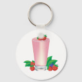Verfrissende Berry Smoothie Roze Drink Sleutelhanger (Achterkant)