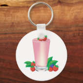 Verfrissende Bessensmoothie Roze Drank  Sleutelhanger (Voorkant)