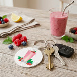 Verfrissende Bessensmoothie Roze Drank  Sleutelhanger<br><div class="desc">Neem een vleugje fruitige charme overal mee naartoe met deze bessen-smoothie-sleutelhanger. Het speelse ontwerp heeft een roze smoothie met frambozen en bladaccenten,  perfect om persoonlijkheid toe te voegen aan je sleutels,  tassen of rugzakken. Geweldig voor smoothie-liefhebbers,  gezondheidsenthousiastelingen of iedereen die kleurrijke,  voedselthematische accessoires leuk vindt.</div>