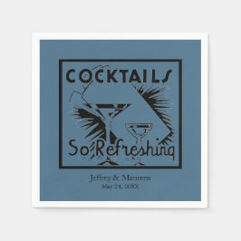 Verfrissende cocktails Blauwgroen Blue Party Servet