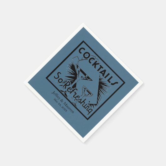 Verfrissende cocktails Blauwgroen Blue Party Servet (Hoek)