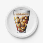 Verfrissende Ice-Cold Soda Drink met Bubbles Papieren Bordje (Voorkant)