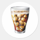 Verfrissende Ice-Cold Soda Drink met Bubbles Ronde Sticker (Voorkant)