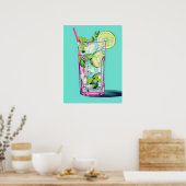 Verfrissende Limoen & Mint Splash Poster (Keuken)